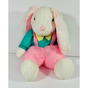 Gibson Greetings Nylon 12" Bunny Rabbit Stuffed Soft 1992 Teal Pink Vintage Toy